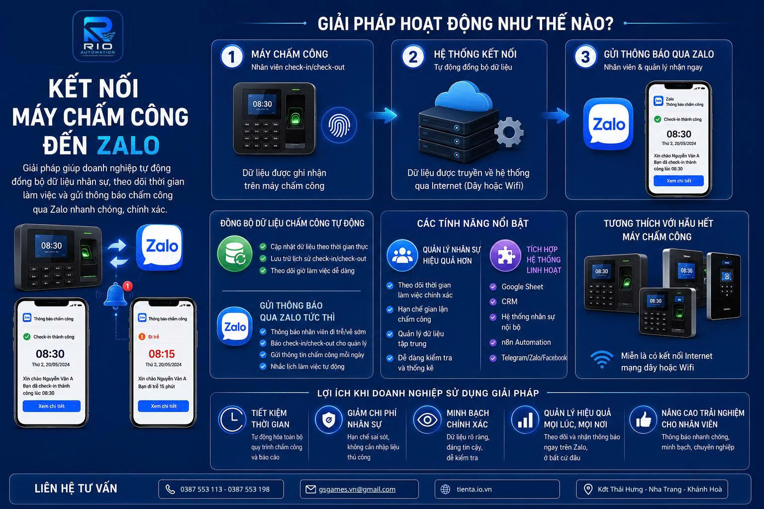 Chấm công đến Zalo